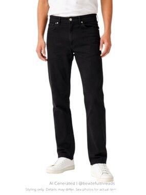 Y2K Minimalist Black Straight Jeans Long Inseam 34” Tall